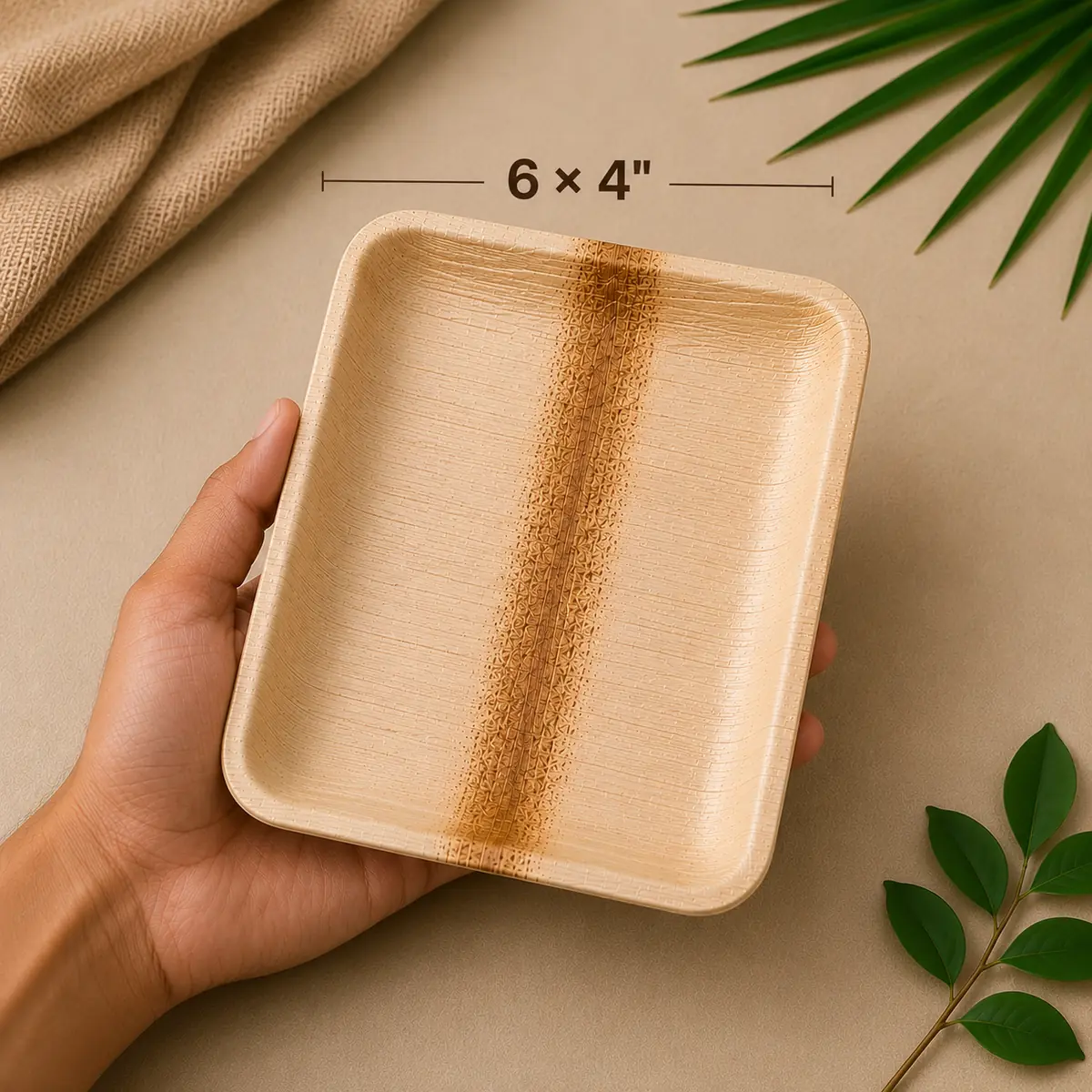 Areca Rectangular Plates